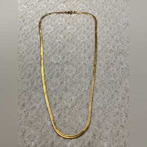 Napier/vintage gold herringbone necklace, 22” *